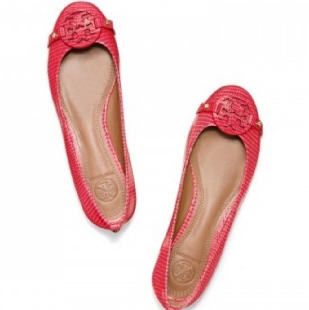 Like New Tory Burch Snakskin Mini‎ Miller Flats